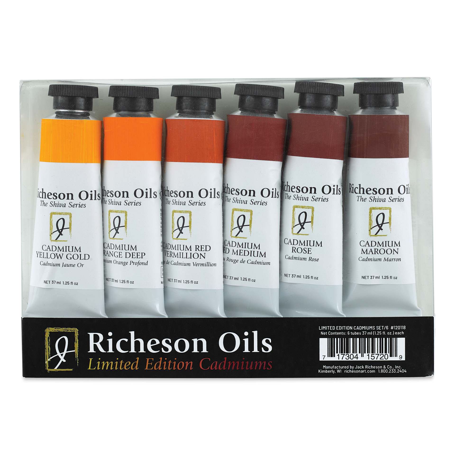 Richeson Shiva Oil Paints - Cadmium Colors, Set of 6 (in package)