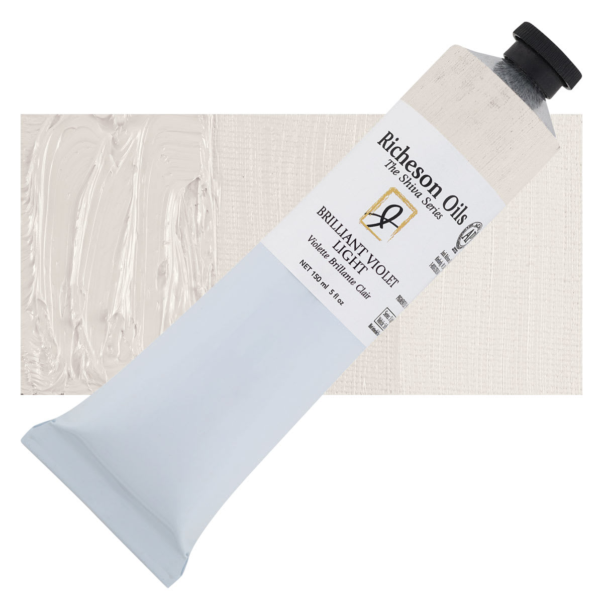 Shiva Signature Artist Oil Color - Brilliant Violet Light, 150 ml Tube and swatch