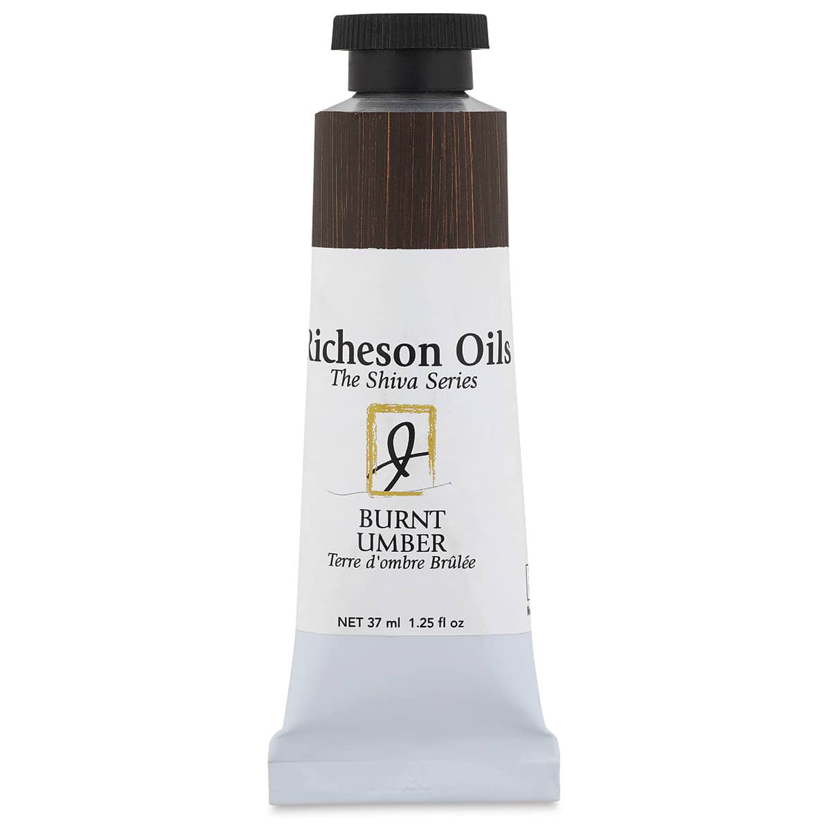 Richeson Shiva Oil Paints - Tube of Burnt Umber shown upright