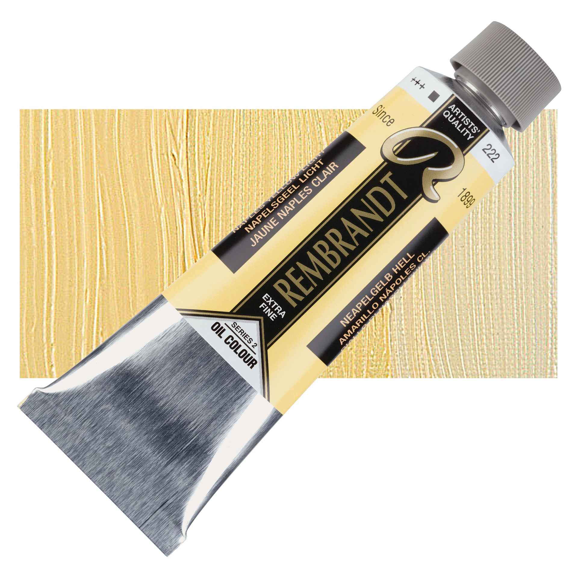 Rembrandt Artists' Oil Color - Naples Yellow Light, 150 ml tube and swatch