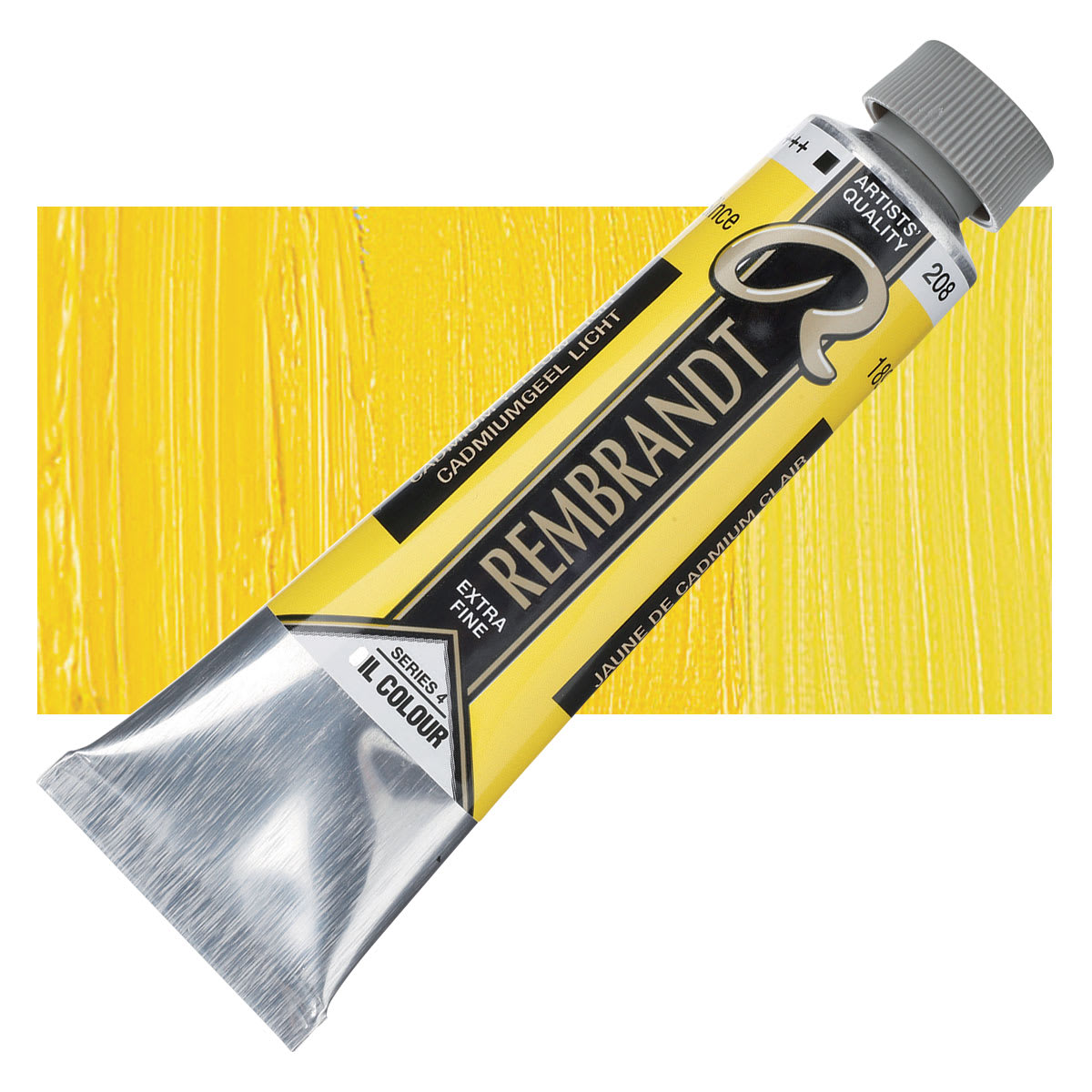 Rembrandt Artists' Oil Color - Cadmium Yellow Light, 40 ml tube and swatch