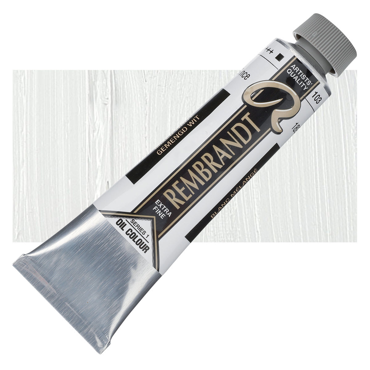 Rembrandt Artists' Oil Color - Mixing White, 40 ml tube and swatch Rembrandt Artists' Oil Color - Mixing White, 40 ml tube and swatch
