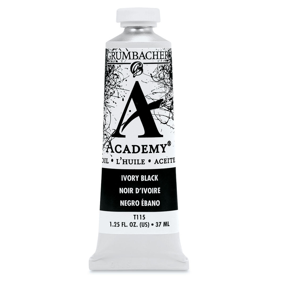 Grumbacher Academy Oil Color - Ivory Black, 37 ml tube