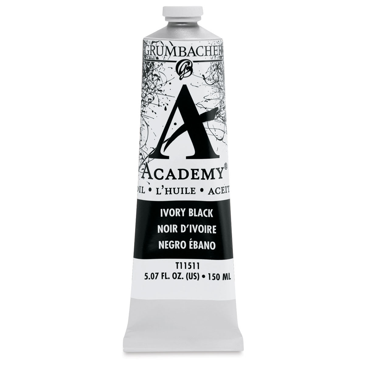 Grumbacher Academy Oil Color - Ivory Black, 150 ml tube