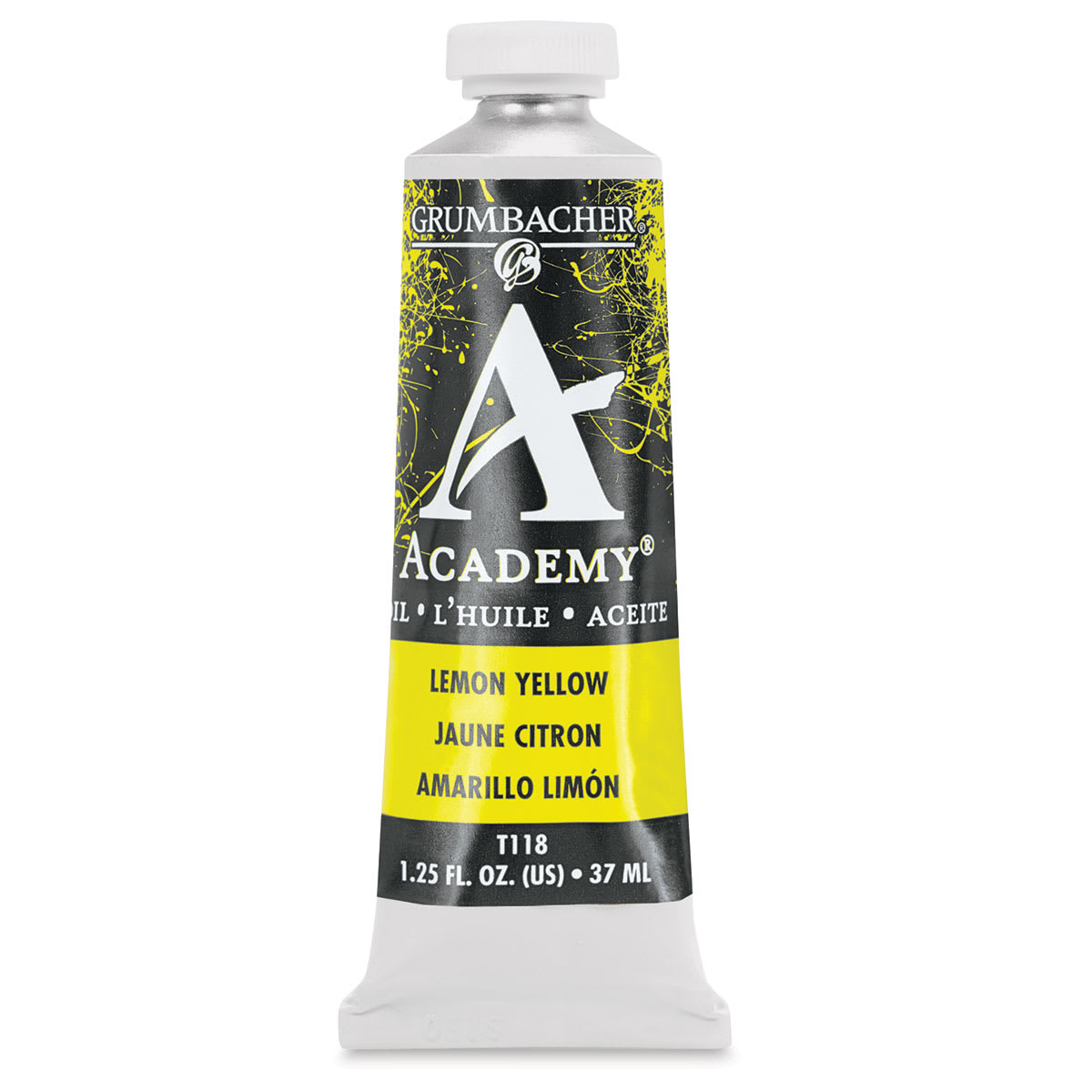 Grumbacher Academy Oil Color - Lemon Yellow, 37 ml tube