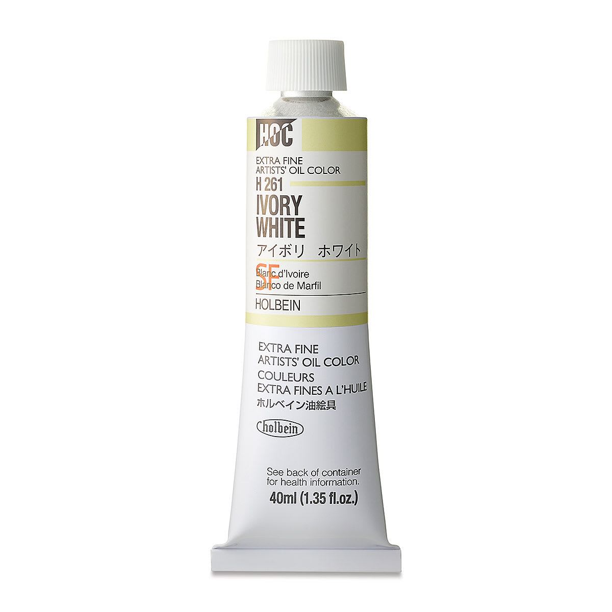 Holbein Artists' Oil Color - Ivory White, 40 ml tube