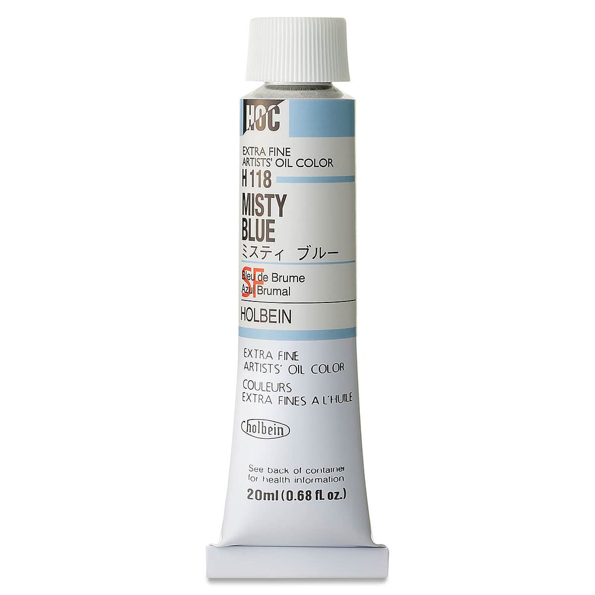Holbein Artists' Oil Color - Misty Blue, 20 ml tube