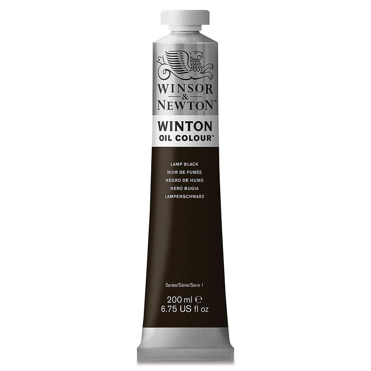 Winsor & Newton Winton Oil Color - Lamp Black, 200 ml tube