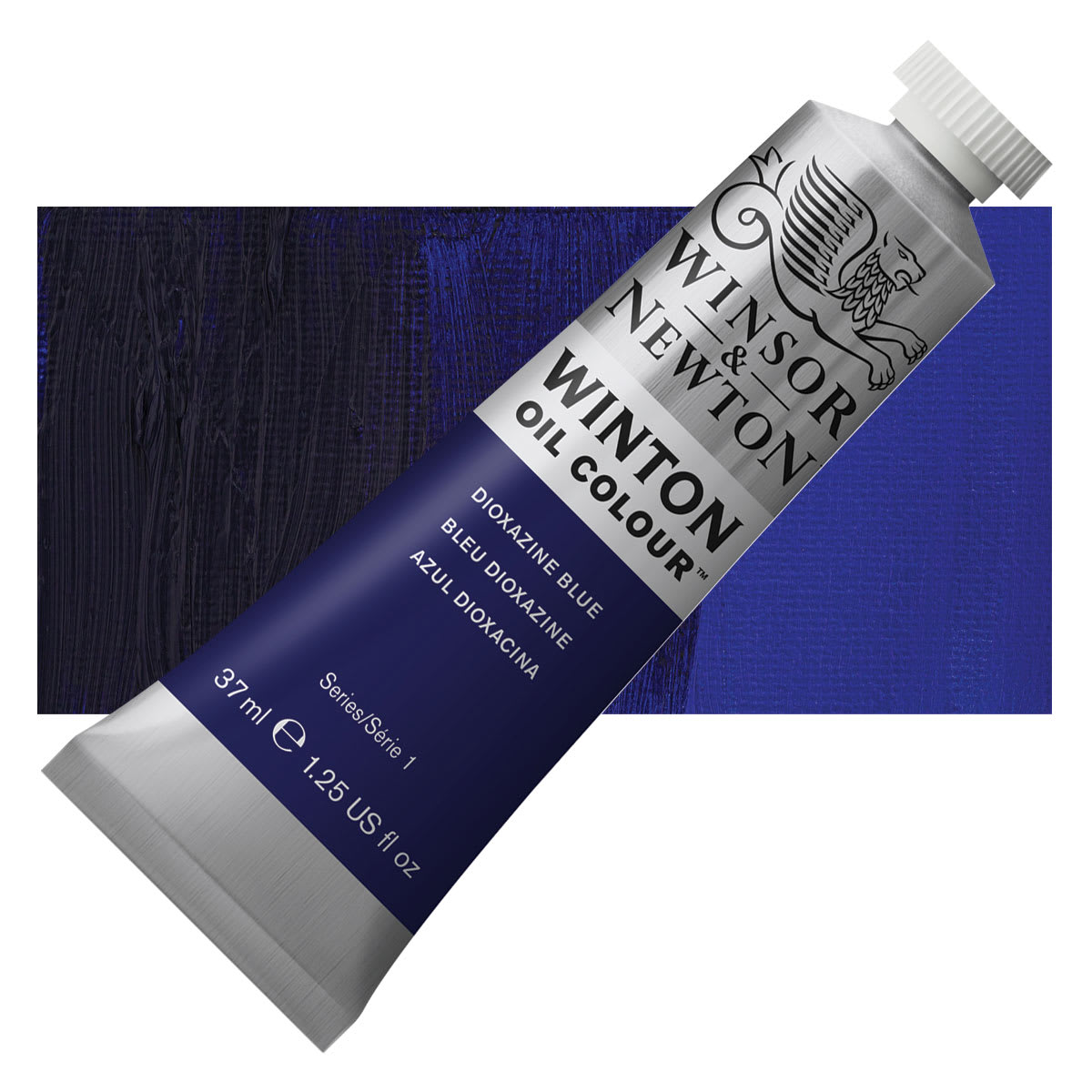Winsor & Newton Winton Oil Color - Dioxazine Blue, 37 ml, Tube and swatch