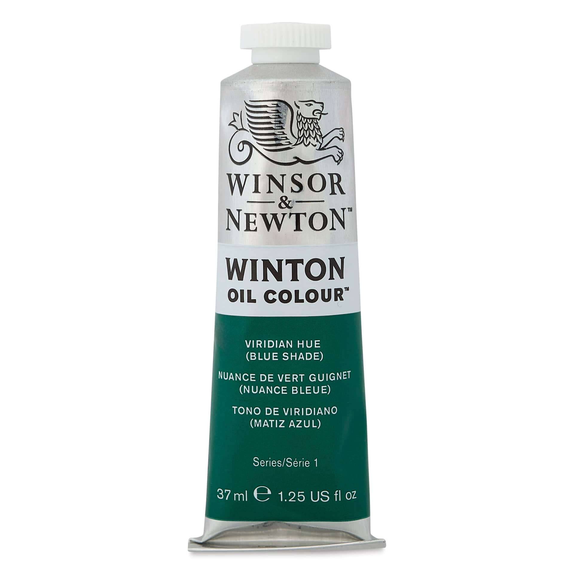 Winsor & Newton Winton Oil Color - Viridian Hue (Blue Shade), 37 ml tube, front