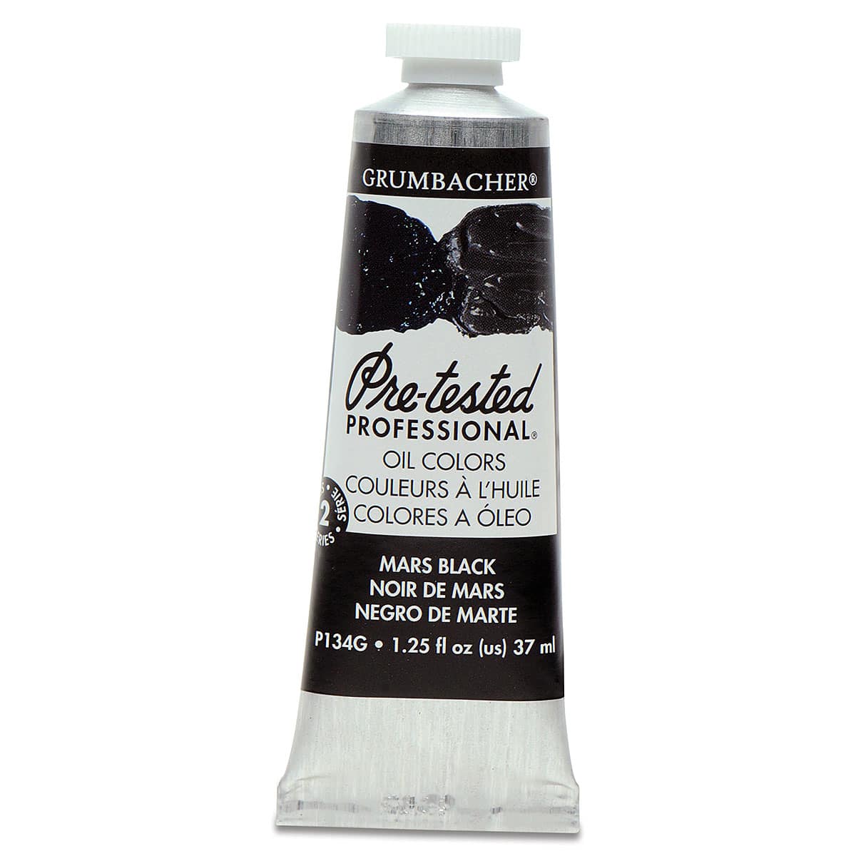 Grumbacher Pre-Tested Artists' Oil Color - Mars Black, 1.25 oz tube
