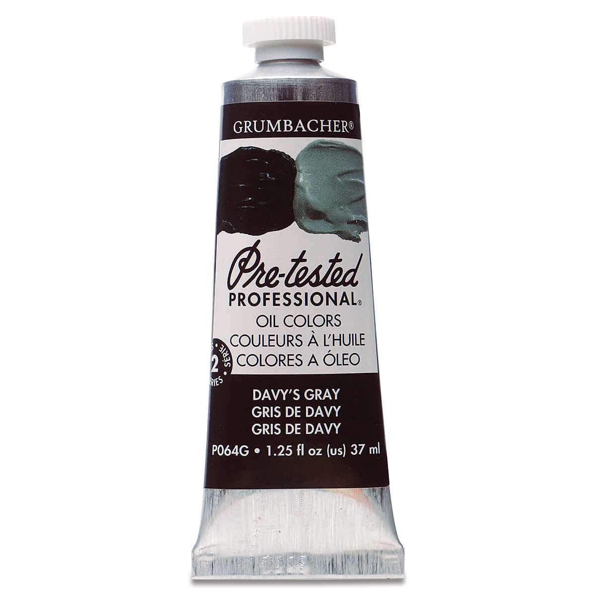 Grumbacher Pre-Tested Artists' Oil Color - Davy's Gray, 1.25 oz tube
