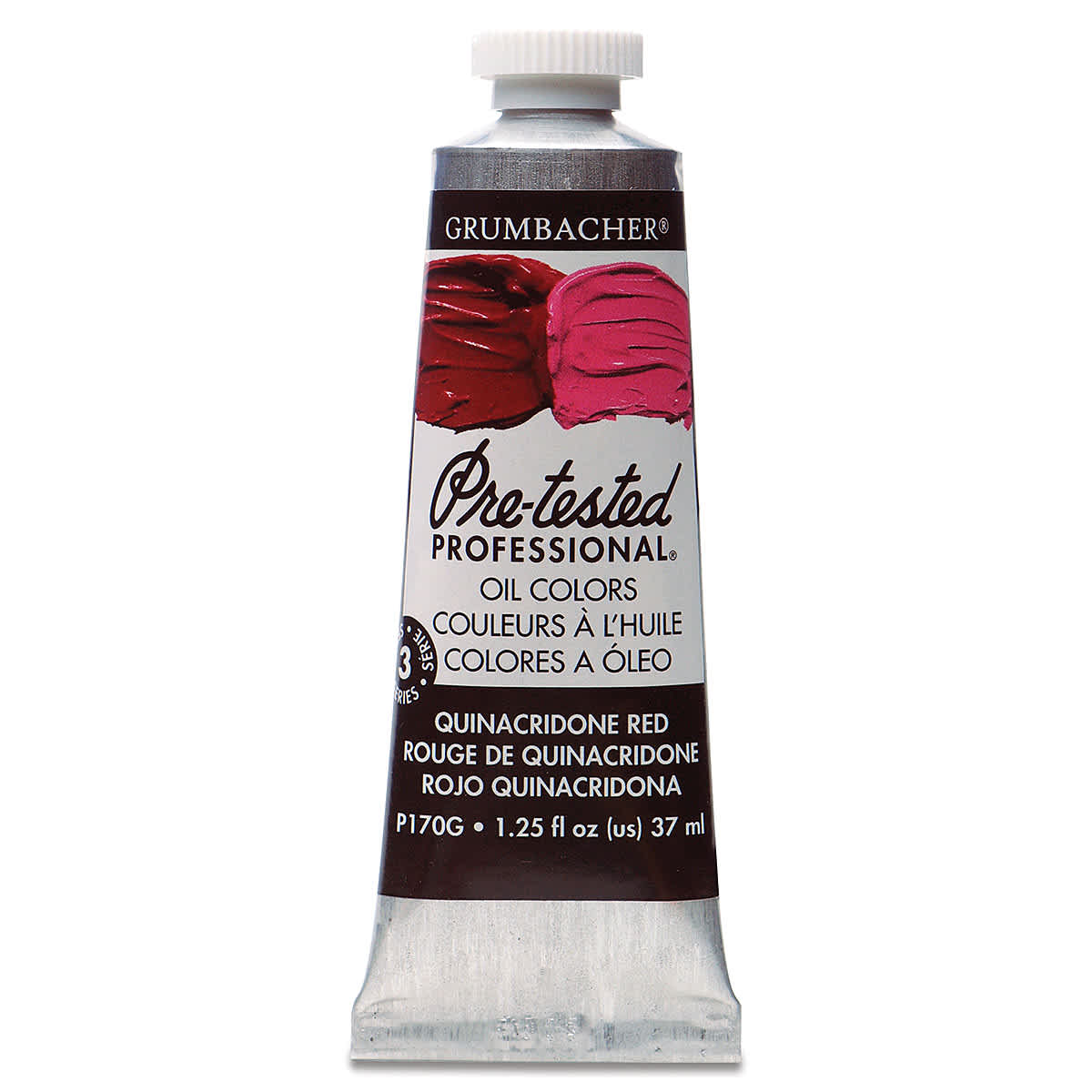 Grumbacher Pre-Tested Artists' Oil Color - Quinacridone Red, 1.25 oz tube