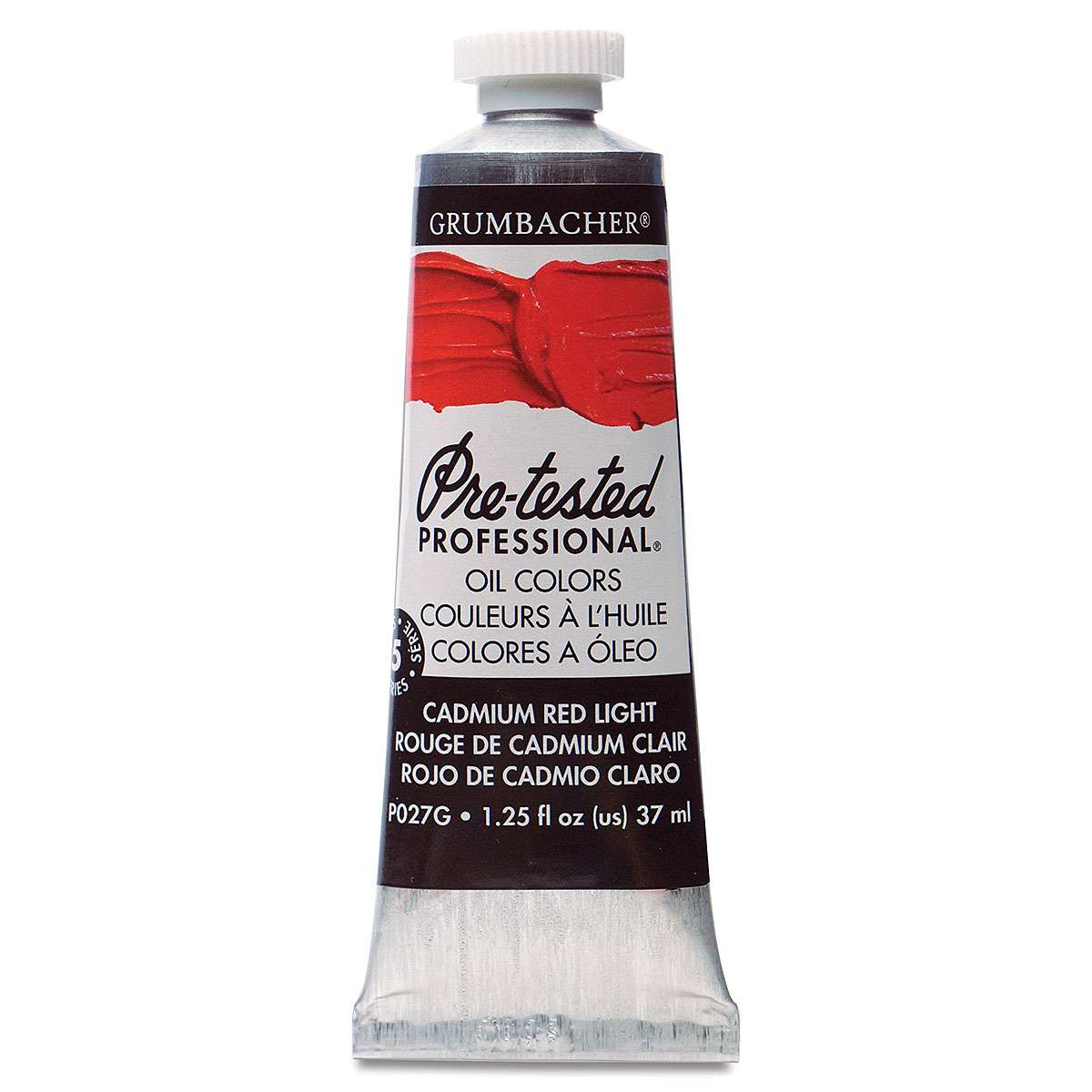 Grumbacher Pre-Tested Artists' Oil Color - Cadmium Red Light, 1.25 oz tube