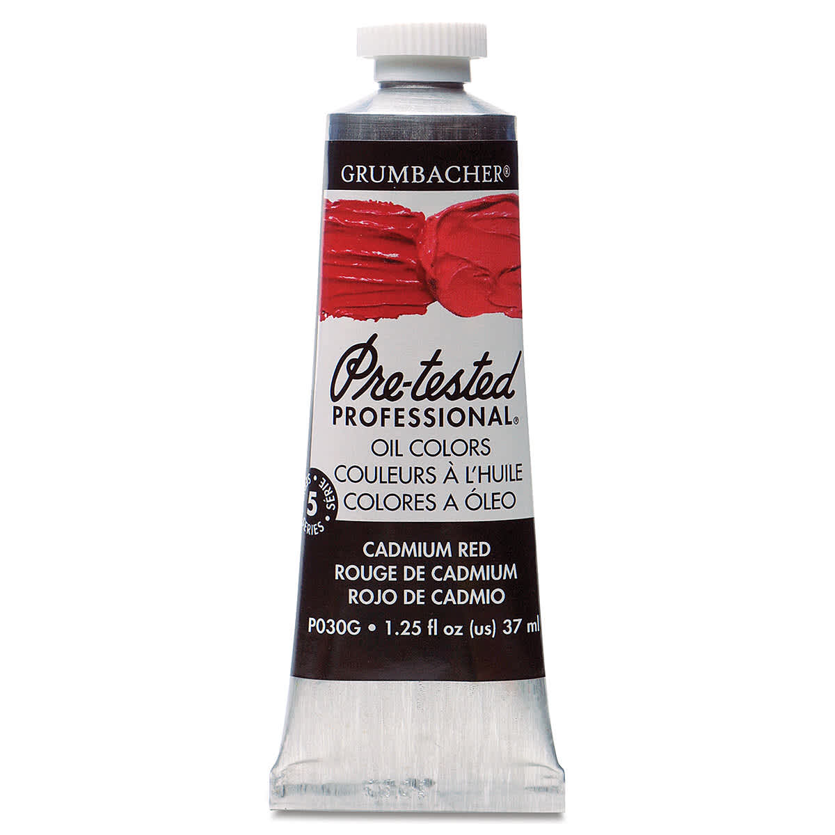 Grumbacher Pre-Tested Artists' Oil Color - Cadmium Red, 1.25 oz tube