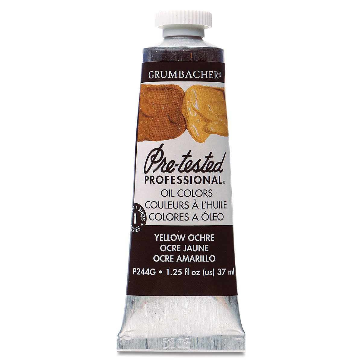 Grumbacher Pre-Tested Artists' Oil Color - Yellow Ochre, 1.25 oz tube