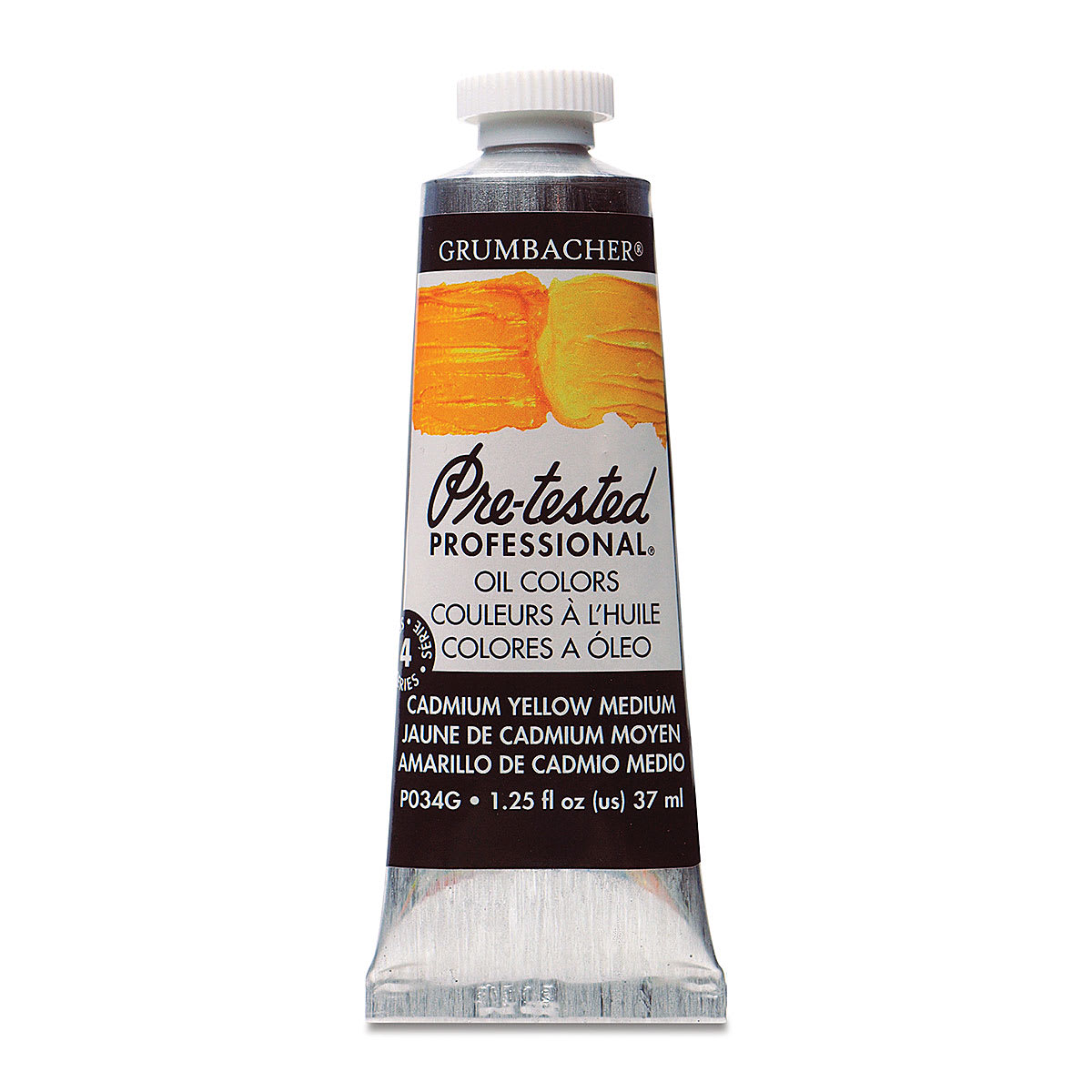 Grumbacher Pre-Tested Artists' Oil Color - Cadmium Yellow Medium, 1.25 oz tube