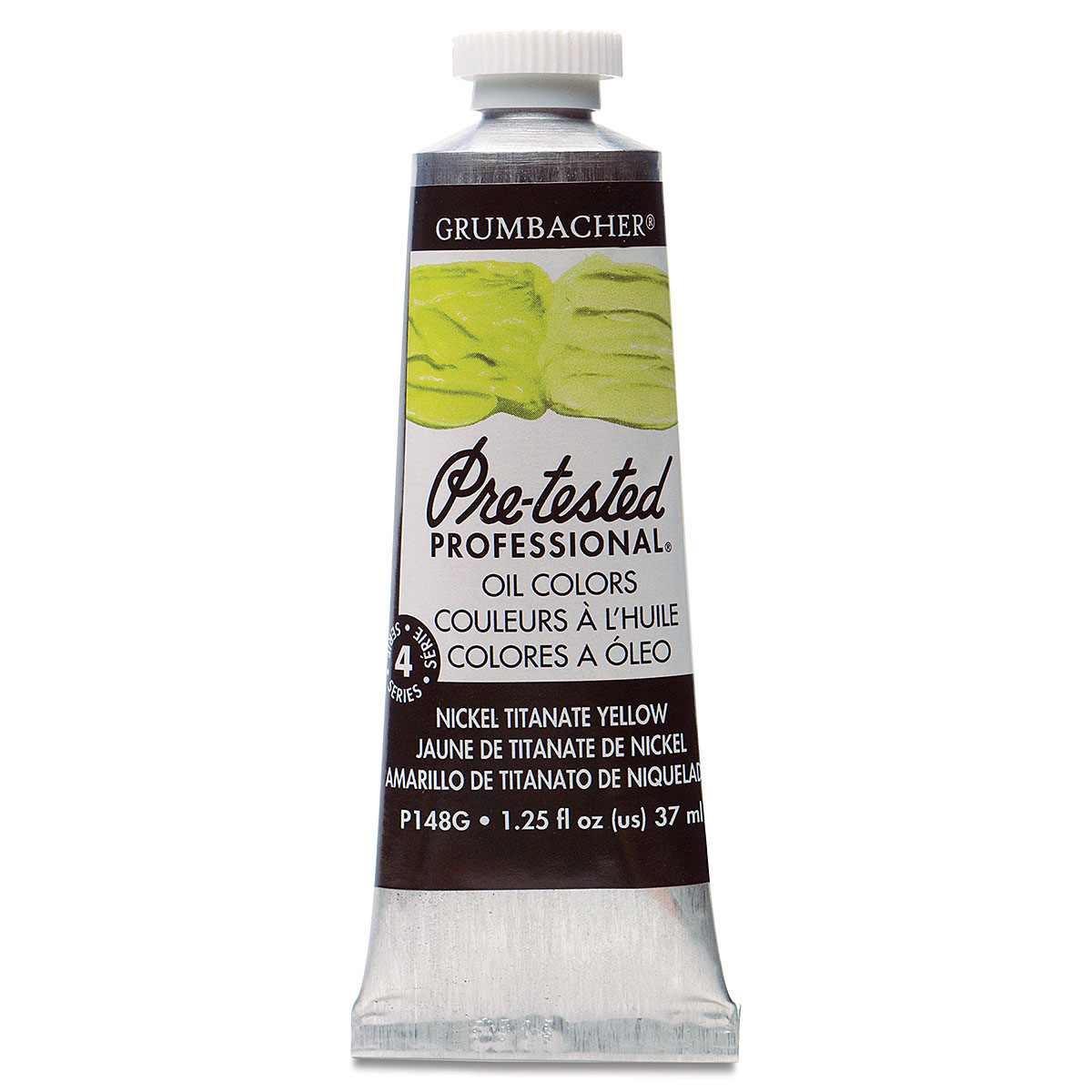 Grumbacher Pre-Tested Artists' Oil Color - Nickel Titanate Yellow, 1.25 oz tube