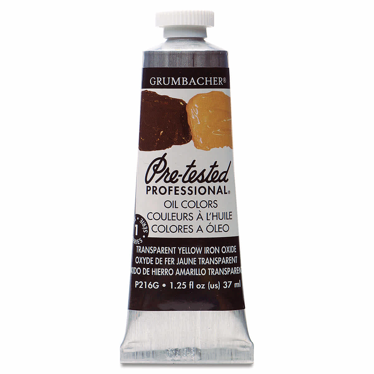 Grumbacher Pre-Tested Artists' Oil Color - Transparent Yellow Oxide, 1.25 oz tube