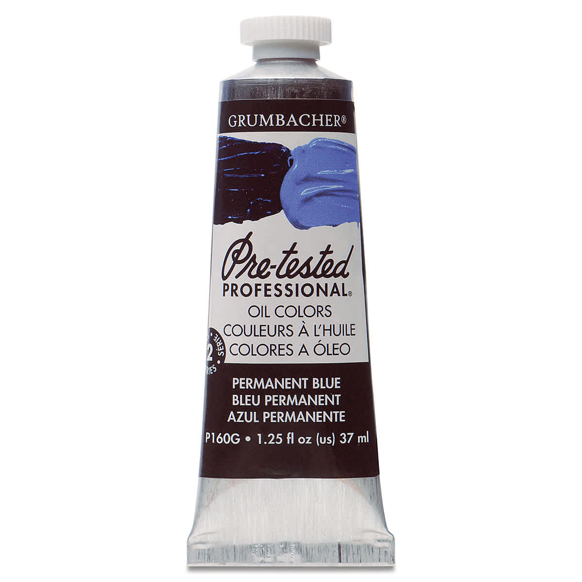 Grumbacher Pre-Tested Artists' Oil Color - Permanent Blue (Ultramarine), 1.25 oz tube