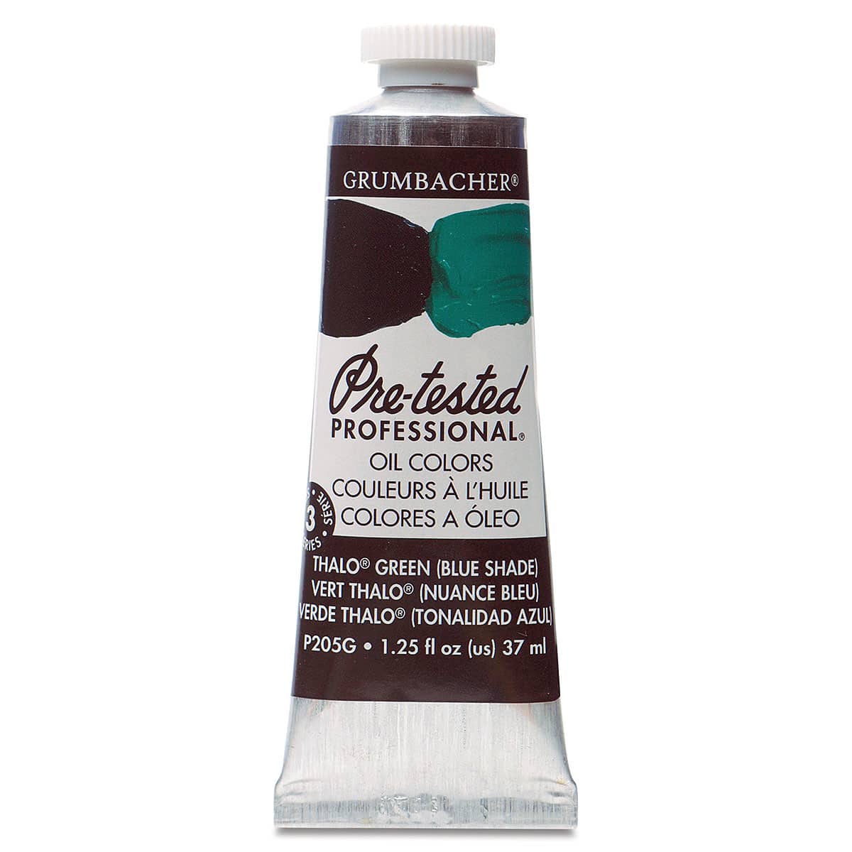 Grumbacher Pre-Tested Artists' Oil Color - Thalo Green (Blue Shade), 1.25 oz tube