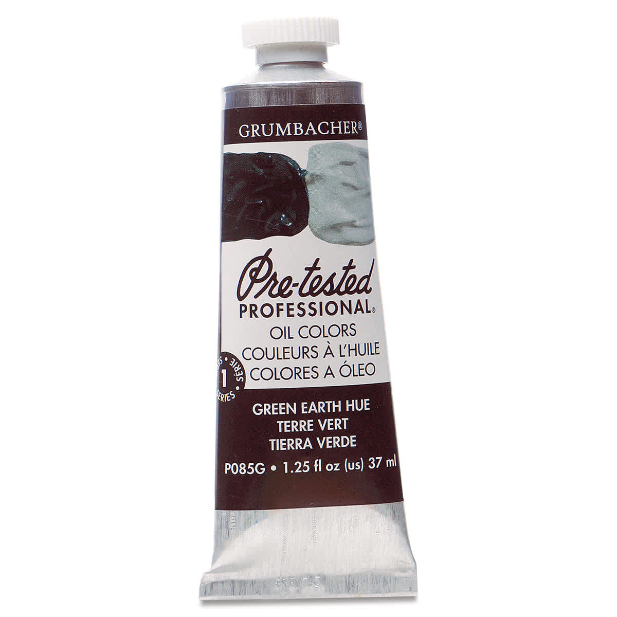 Grumbacher Pre-Tested Artists' Oil Color - Green Earth Hue (Terre Verte), 1.25 oz tube