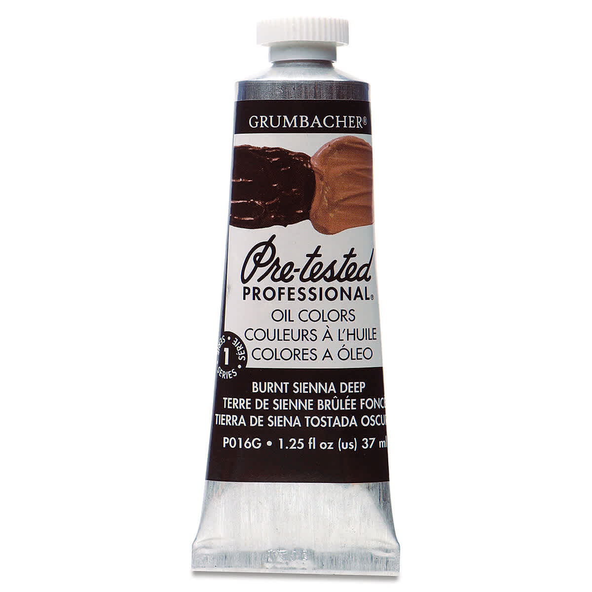 Grumbacher Pre-Tested Artists' Oil Color - Burnt Sienna Deep, 1.25 oz tube