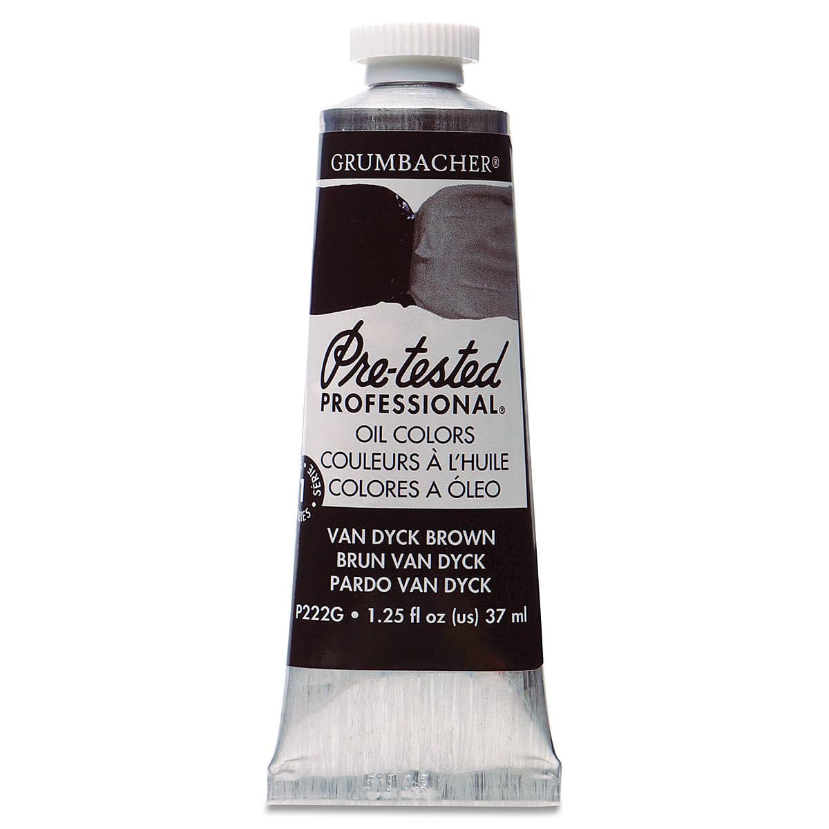 Grumbacher Pre-Tested Artists' Oil Color - Van Dyke Brown, 1.25 oz tube