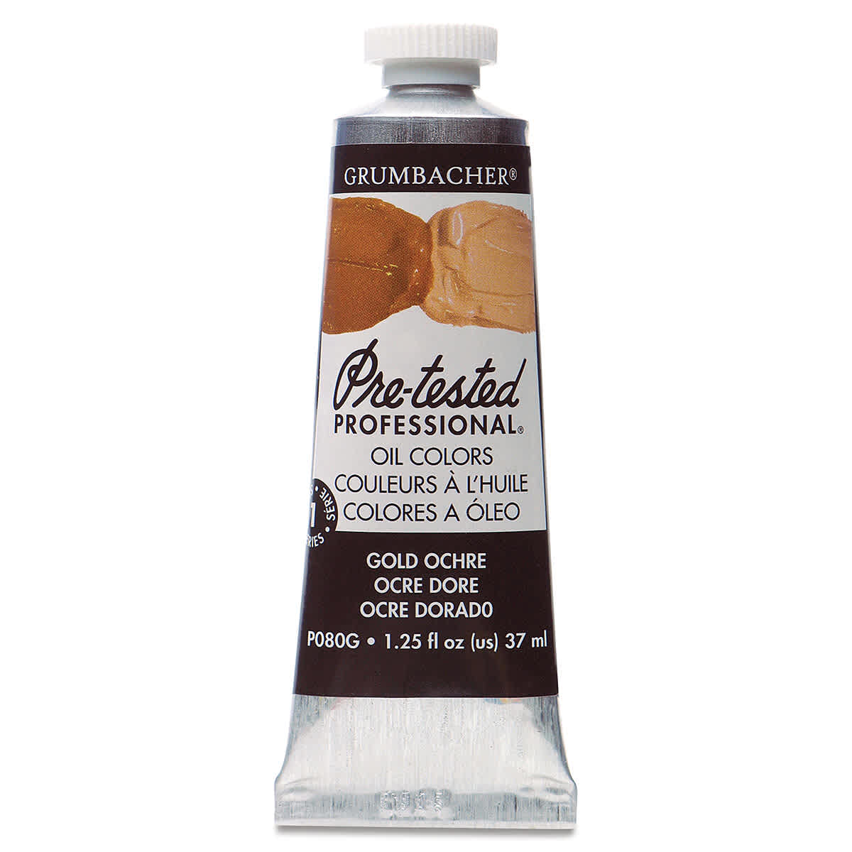 Grumbacher Pre-Tested Artists' Oil Color - Gold Ochre, 1.25 oz tube