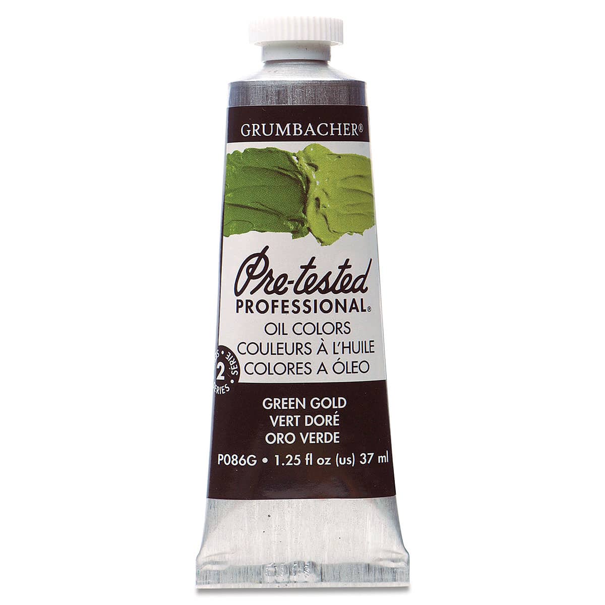 Grumbacher Pre-Tested Artists' Oil Color - Green Gold Hue, 1.25 oz tube