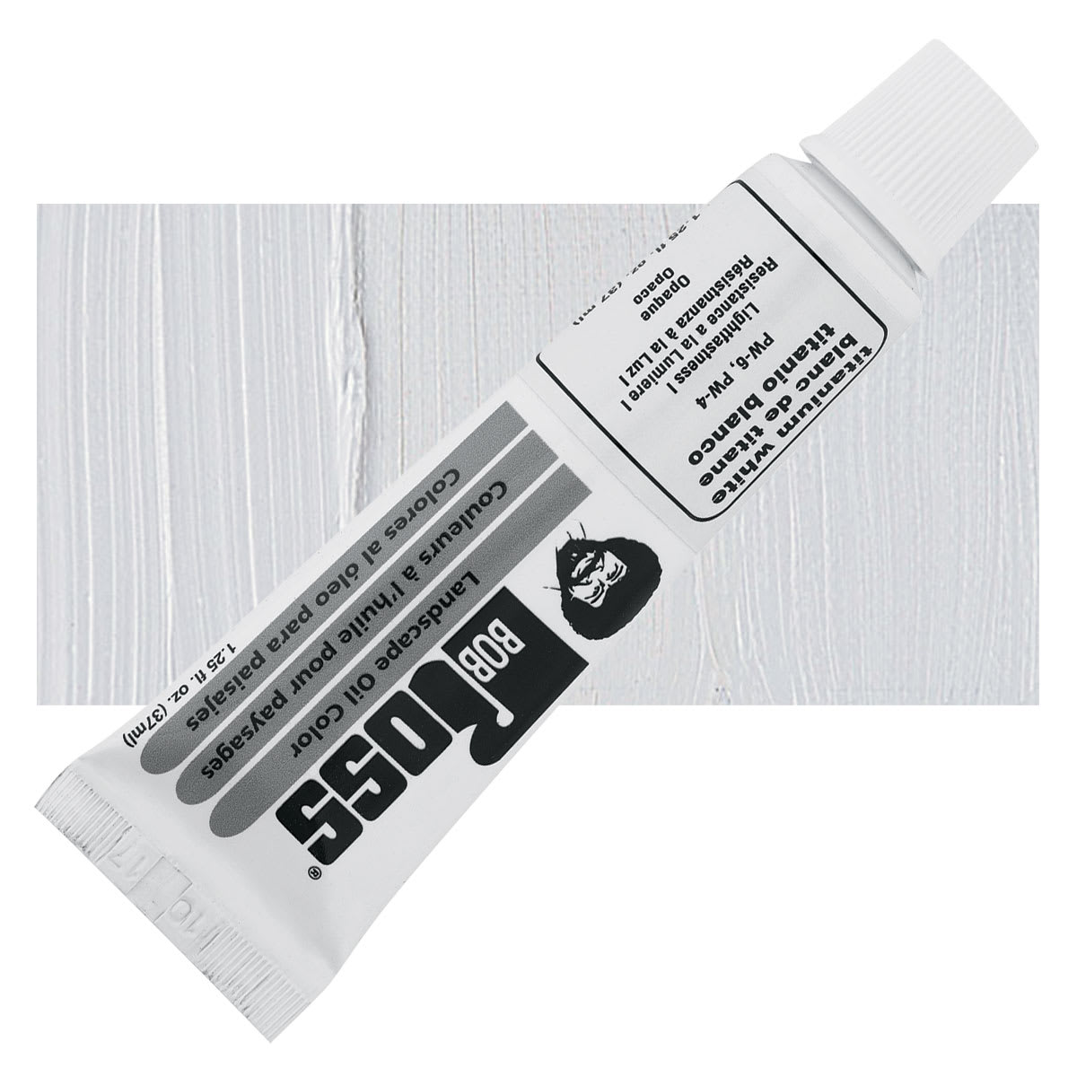 Bob Ross Oil Color - Titanium White, 1.25 oz tube and swatch