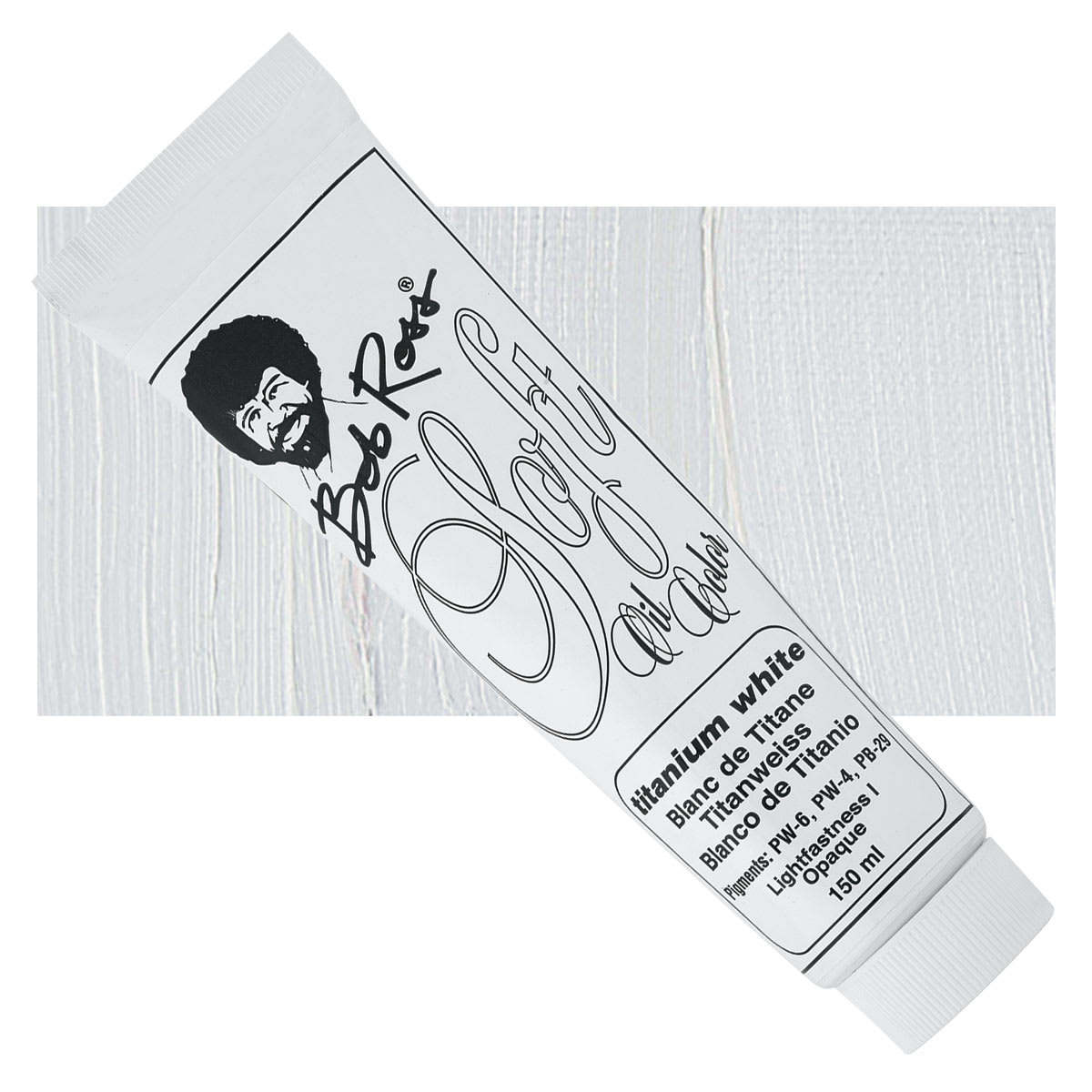 Bob Ross Soft Oil Color - Titanium White, 6.8 oz tube and swatch