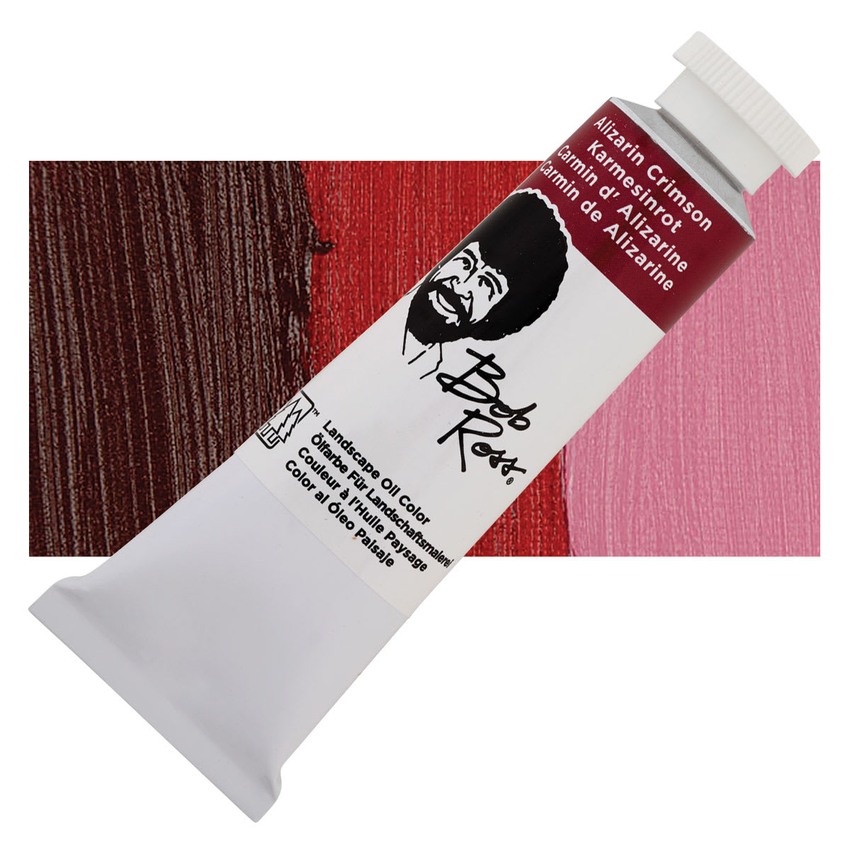 Bob Ross Oil Color - Alizarin Crimson, 1.25 oz tube and swatch