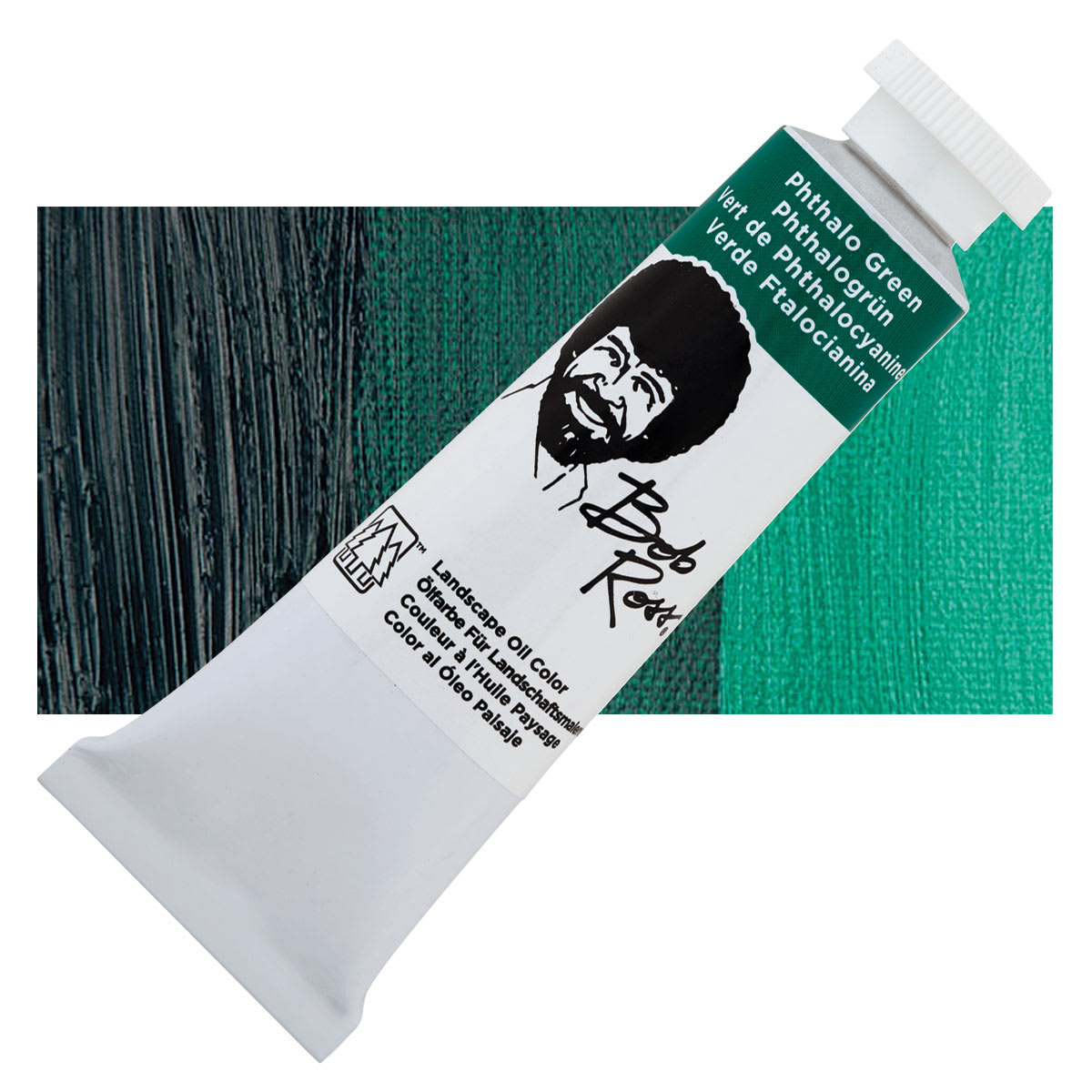 Bob Ross Oil Color - Phthalo Green, 1.25 oz tube and swatch