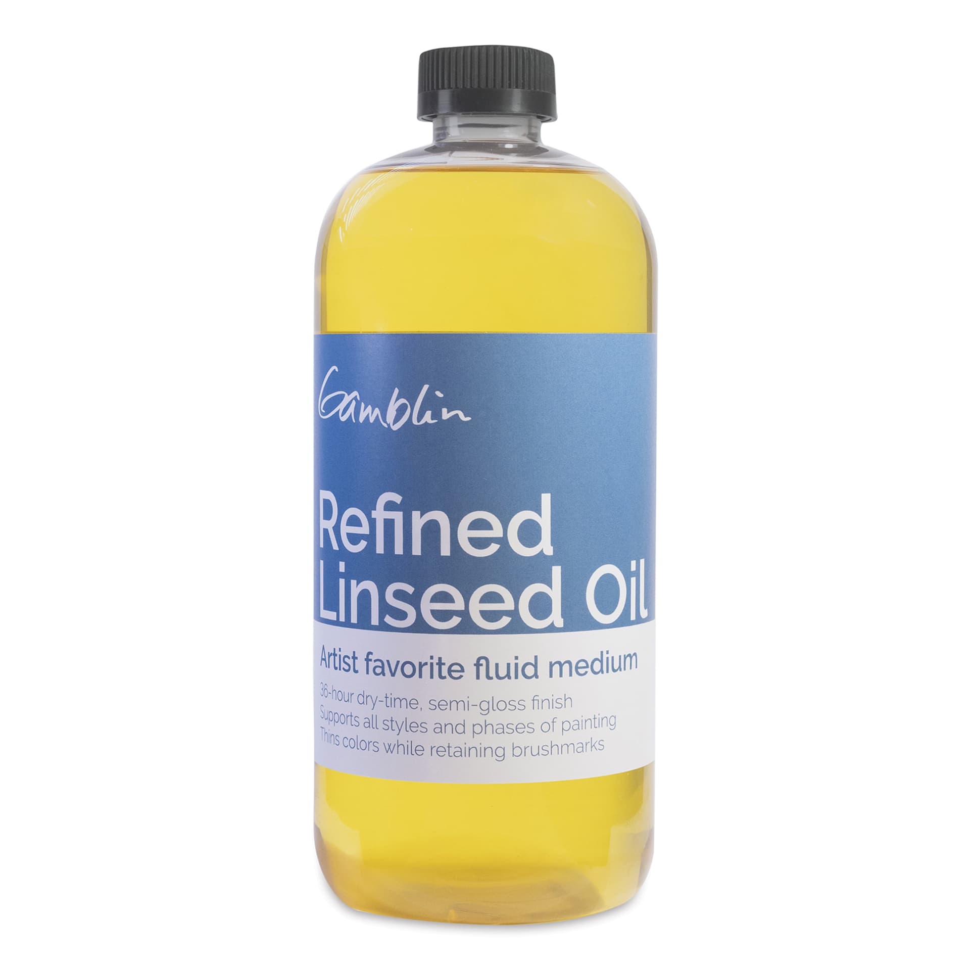 Gamblin Refined Linseed Oil - 16.9 oz bottle