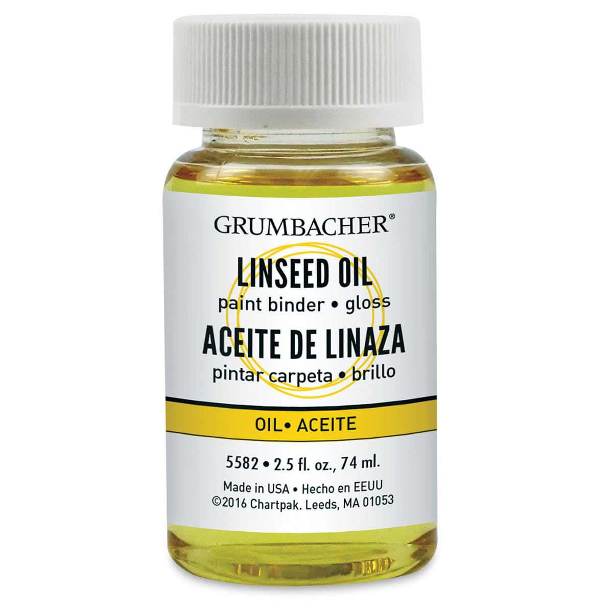 Grumbacher Linseed Oil - Front of 2.5 oz Bottle