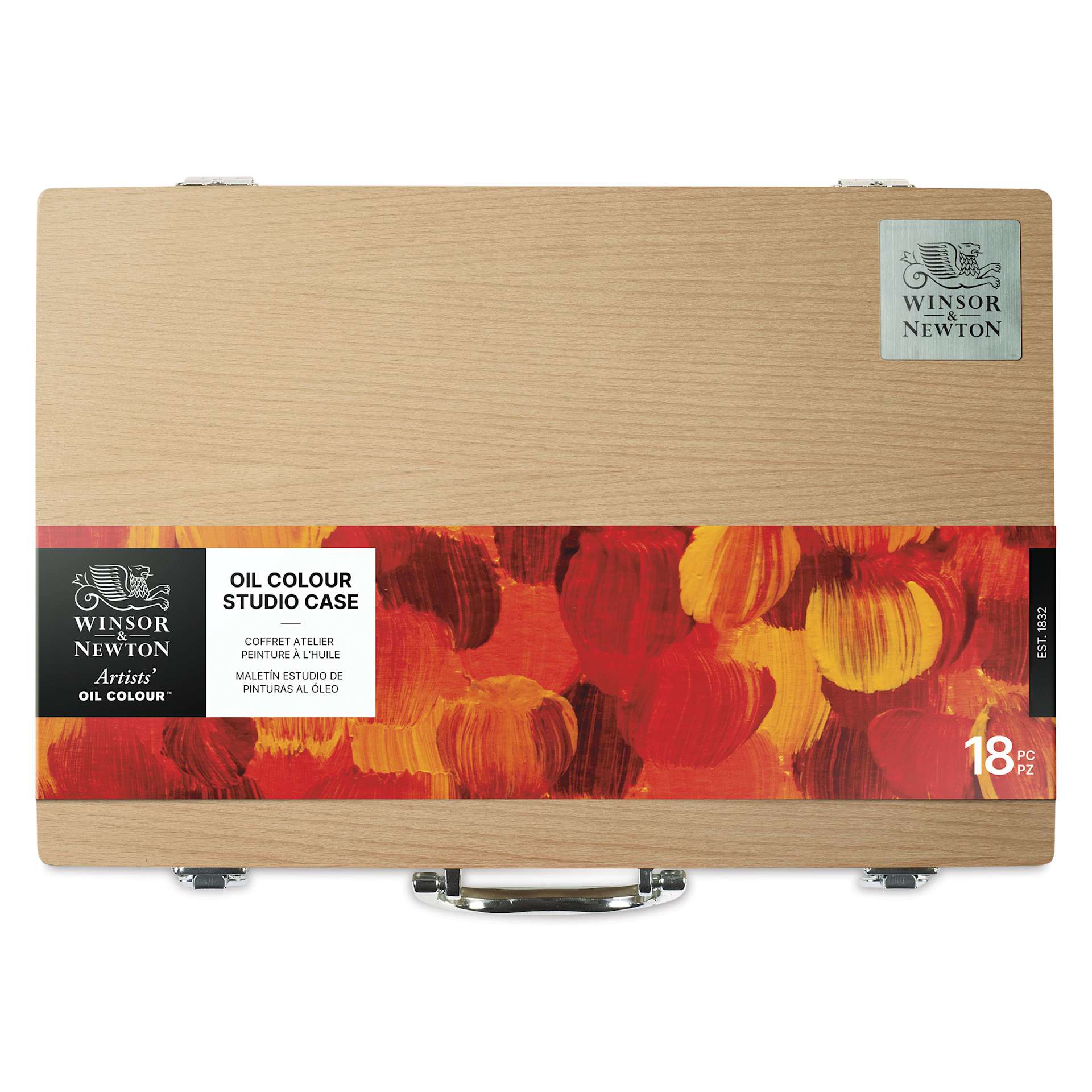 Winsor & Newton Artists' Oil Colors - Set of 19, Studio Case Set front of closed case
