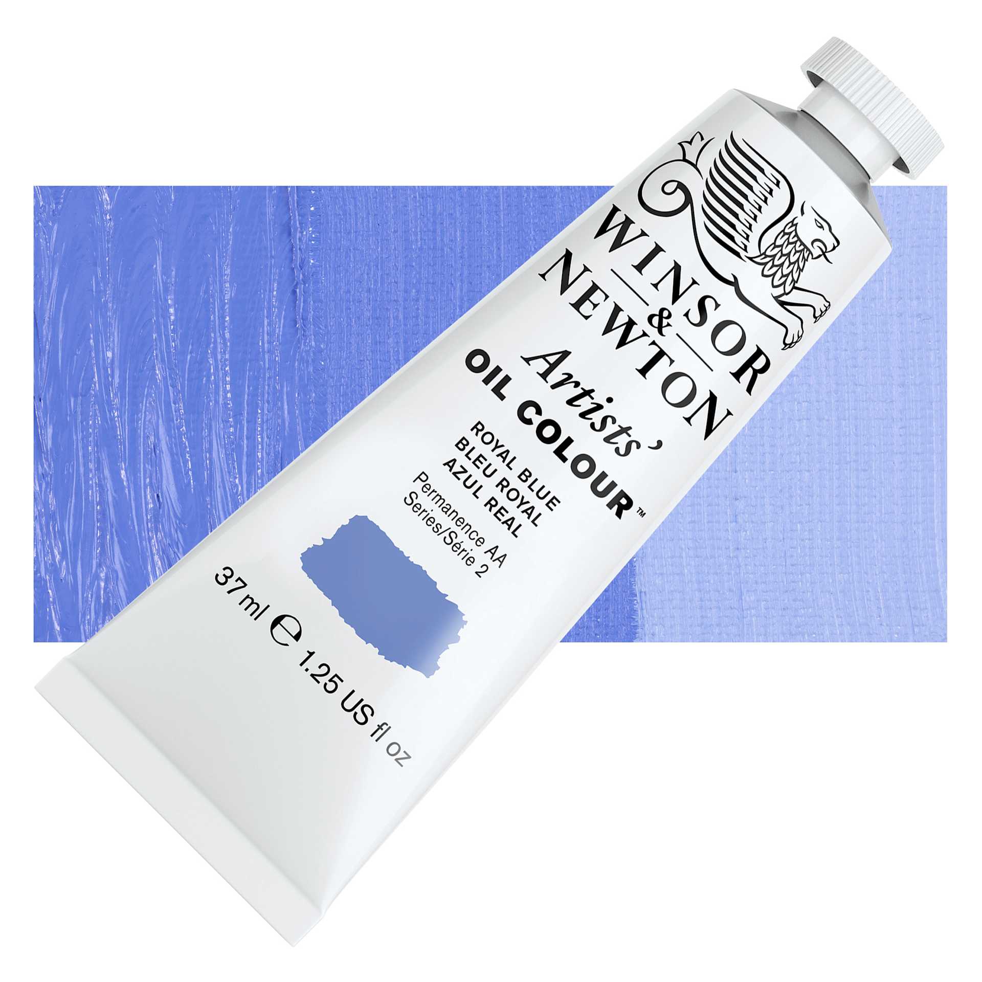 Winsor & Newton Artists' Oil Color - Royal Blue, 37 ml tube and swatch