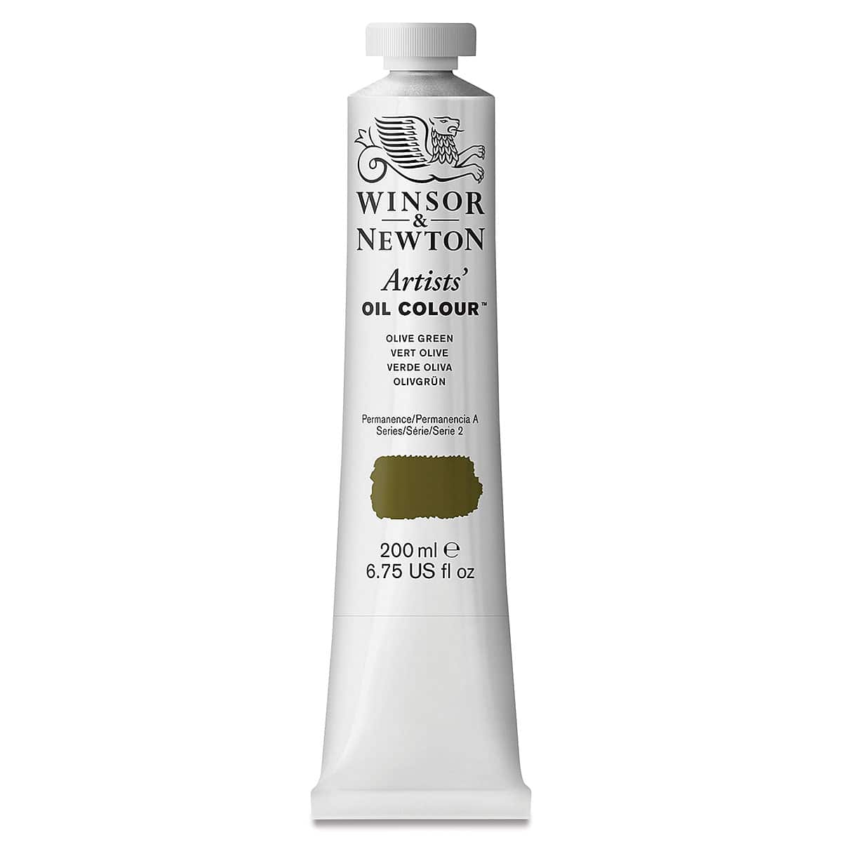 Winsor & Newton Artists' Oil Color - Olive Green, 200 ml tube