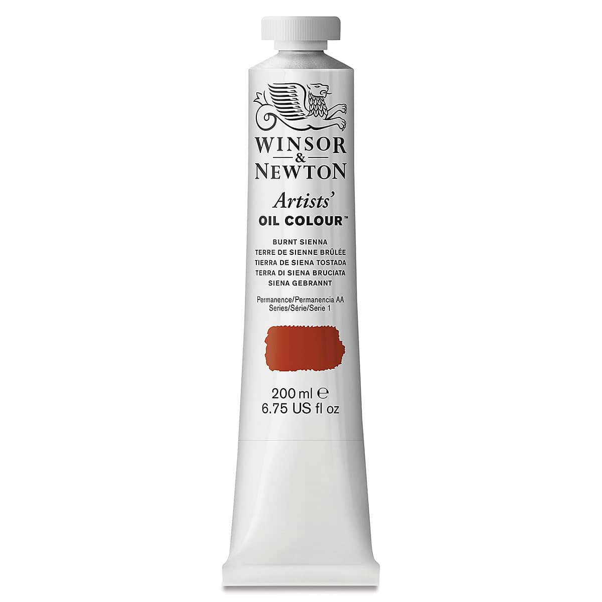Winsor & Newton Artists' Oil Color - Burnt Sienna, 200 ml tube