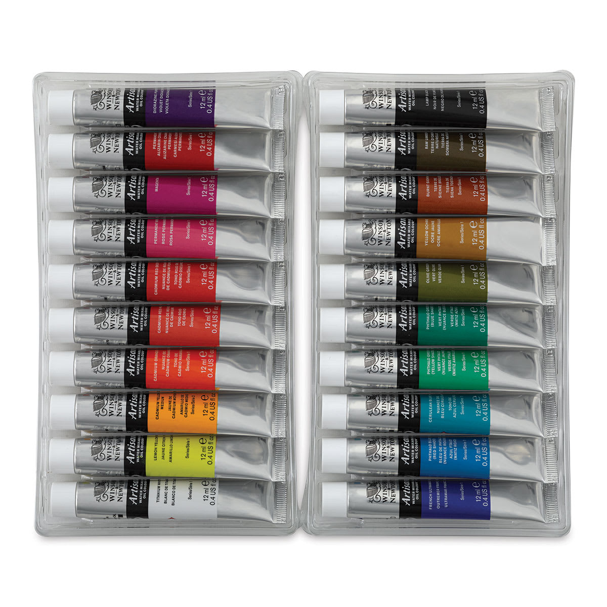 Winsor & Newton Artisan Water Mixable Oil Paint - Set of 20, Assorted Colors, 12 ml, Tubes (Tubes in trays)