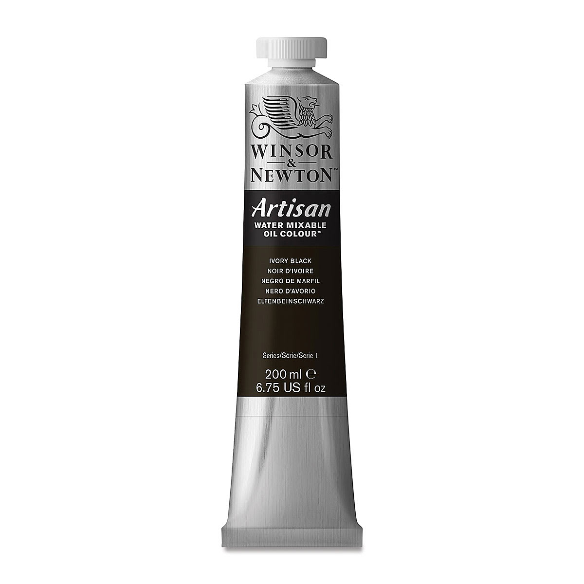 Winsor & Newton Artisan Water Mixable Oil Paint - Ivory Black, 200 ml tube