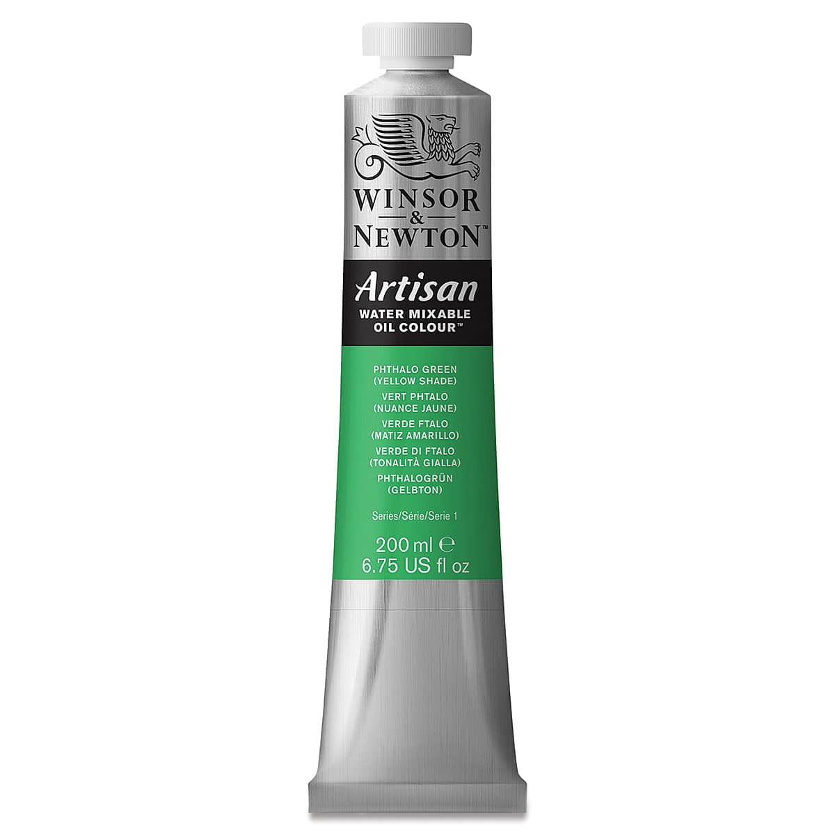 Winsor & Newton Artisan Water Mixable Oil Paint - Phthalo Green (Yellow Shade), 200 ml tube