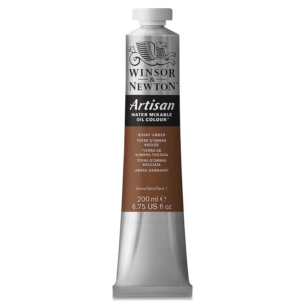 Winsor & Newton Artisan Water Mixable Oil Paint - Burnt Umber, 200 ml tube