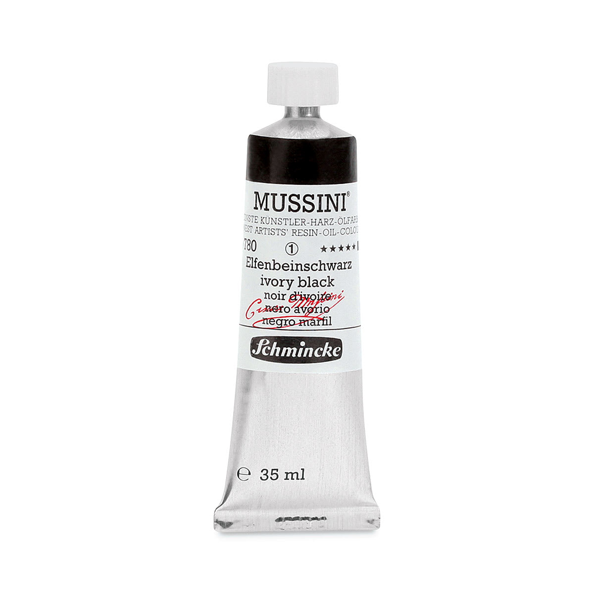 Schmincke Mussini Oil Color - Ivory Black, 35 ml tube