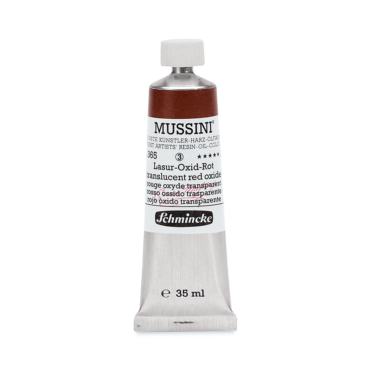 Schmincke Mussini Oil Color - Transparent, Translucent Red Oxide, 35 ml tube