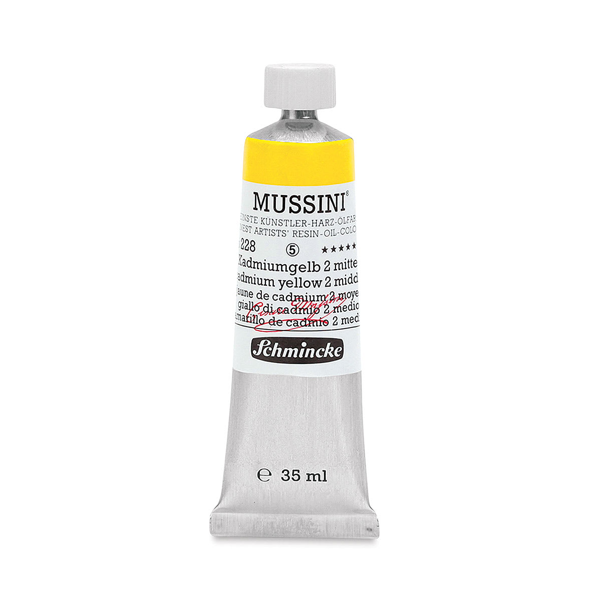 Schmincke Mussini Oil Color - Cadmium Yellow 2 Middle, 35 ml tube