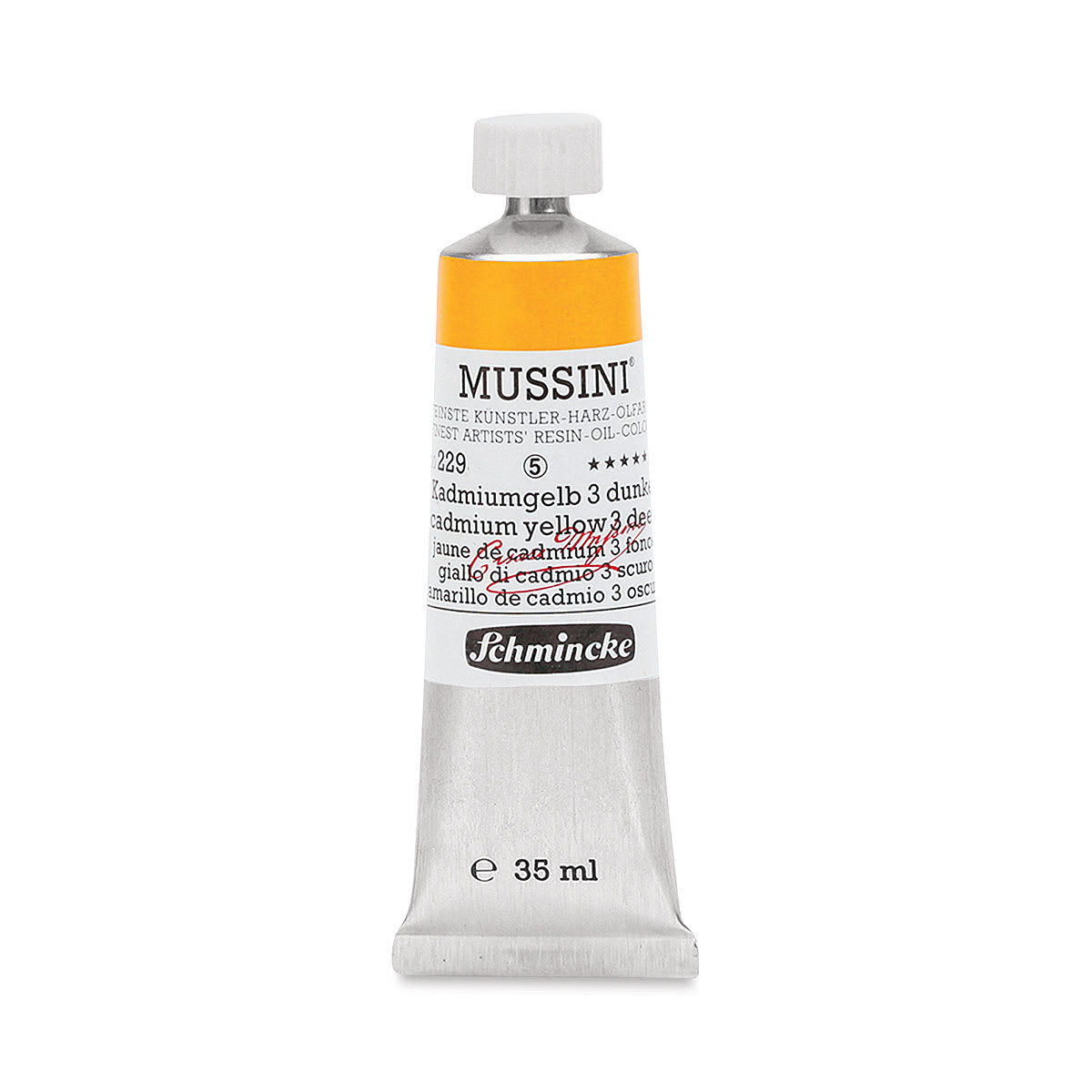 Schmincke Mussini Oil Color - Cadmium Yellow 3 Deep, 35 ml tube