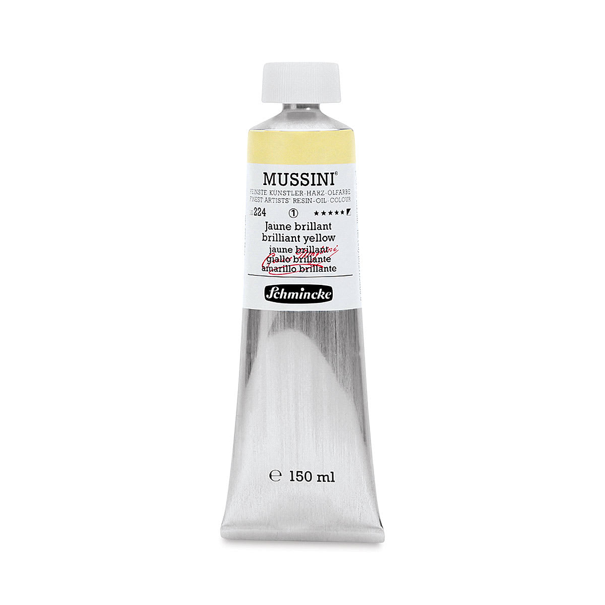 Schmincke Mussini Oil Color - Brilliant Yellow, 150 ml tube