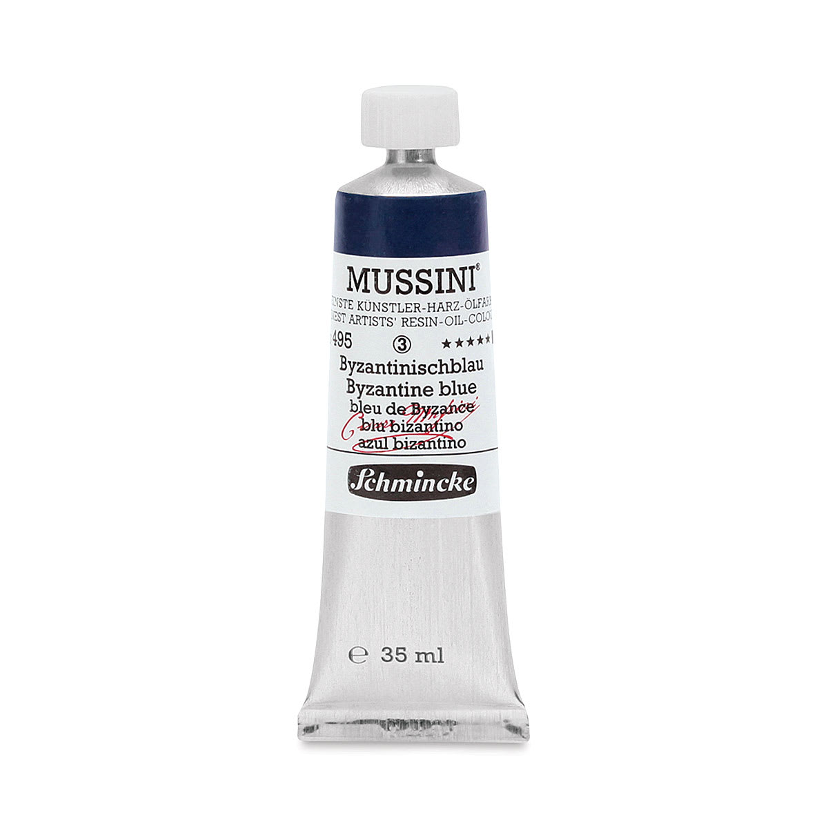 Schmincke Mussini Oil Color - Transparent, Byzantine Blue, 35 ml tube